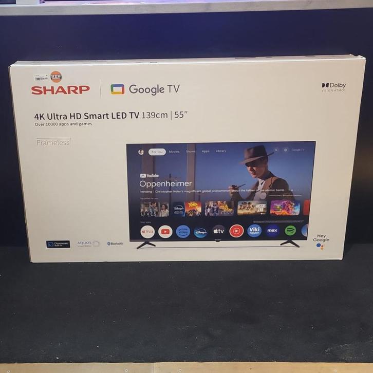 Sharp 55GL4460 55inch 4K UHD Google Smart LED | Nieuw, Audio, Tv en Foto, Televisies, Nieuw