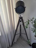 Industriële vloerlamp met statief, Ophalen, Gebruikt, Hout, 150 tot 200 cm