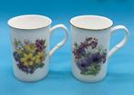 Cambridge Garden Collection Fine Bone China - 2 mokken, Ophalen of Verzenden, Zo goed als nieuw, Overige stijlen, Kop(pen) en/of Schotel(s)