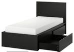 Bed, Huis en Inrichting, Slaapkamer | Bedden, Ophalen, 90 cm, Eenpersoons, Zwart