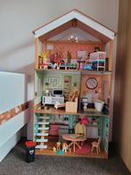 Barbiehuis compleet met inrichting, barbies en dieren!, Kinderen en Baby's, Speelgoed | Poppenhuizen, Ophalen, Gebruikt, Poppenhuis