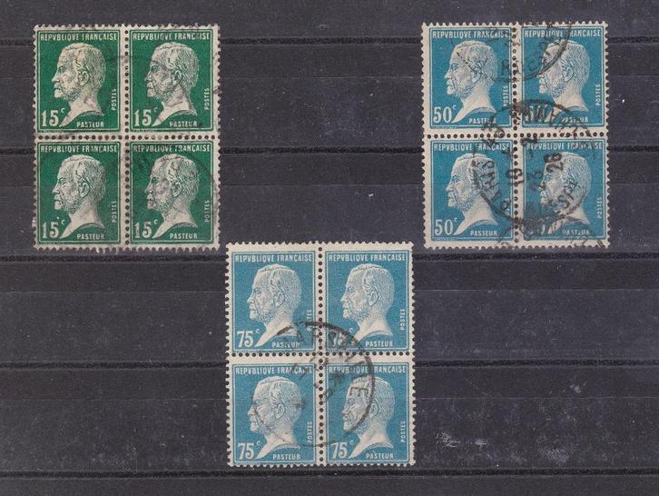 Frankrijk Blokjes van 4 gestempeld. Pasteur YT nr. 171-176 e, Postzegels en Munten, Postzegels | Europa | Frankrijk, Gestempeld