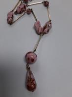 Vintage ketting met roze quartz goudsteen kralen, Sieraden, Tassen en Uiterlijk, Antieke sieraden, Ophalen of Verzenden, Overige materialen