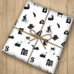 Sinterklaas inpakpapier zwart wit printable - Cadeaupapier, Verzenden, Nieuw