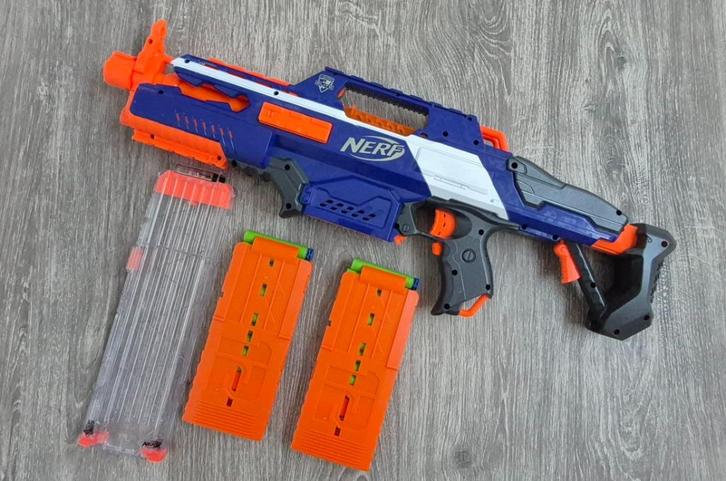 Nerf n-strike elite rapidstrike cs-18, Kinderen en Baby's, Speelgoed | Buiten | Actiespeelgoed, Zo goed als nieuw, Ophalen