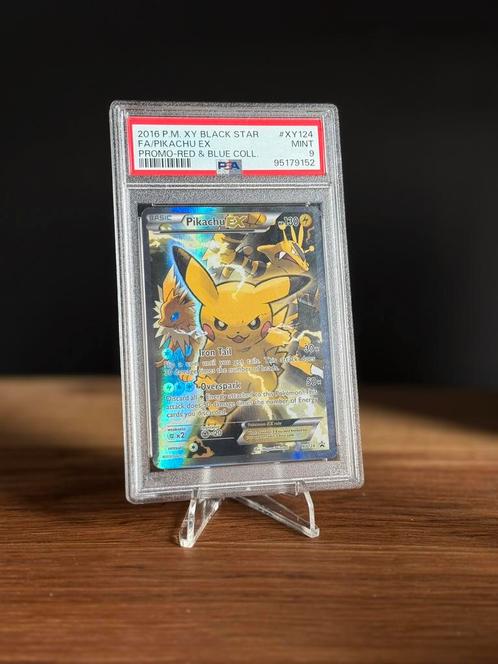 PSA 9 | Pikachu Ex | XY Promo’s 124, Hobby en Vrije tijd, Verzamelkaartspellen | Pokémon, Zo goed als nieuw, Losse kaart, Ophalen of Verzenden