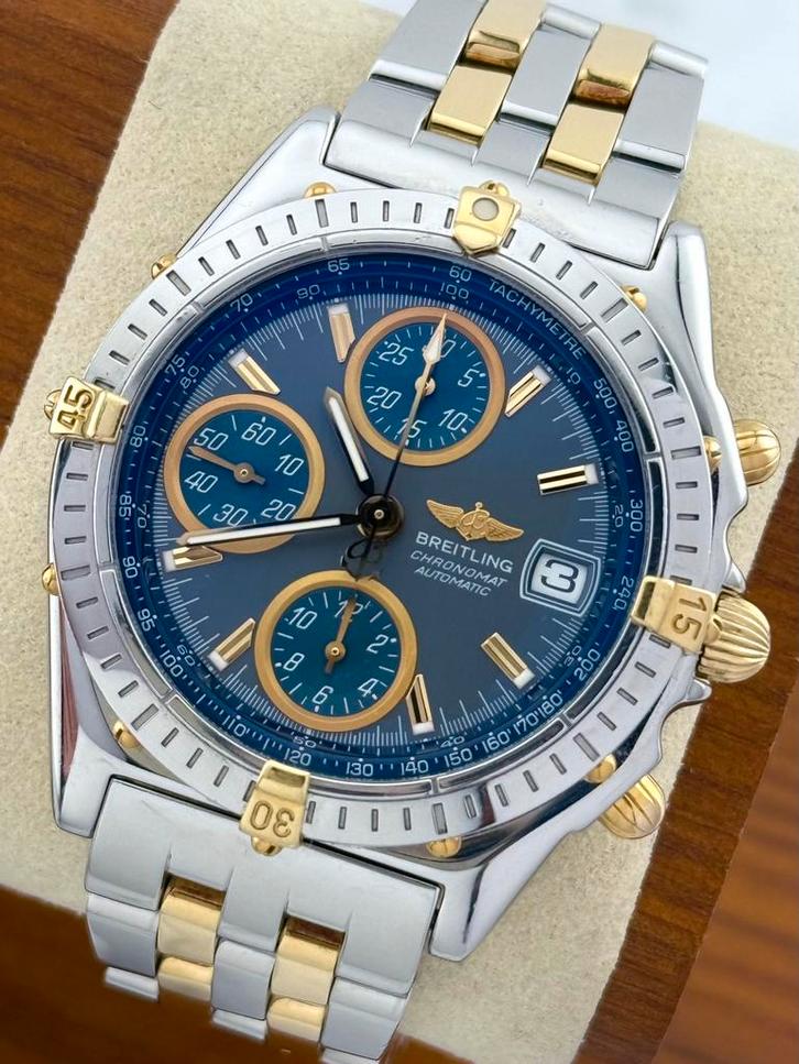 Breitling Chronomat 39 B13050.1 Goud, Sieraden, Tassen en Uiterlijk, Horloges | Heren, Zo goed als nieuw, Breitling, Goud, Staal