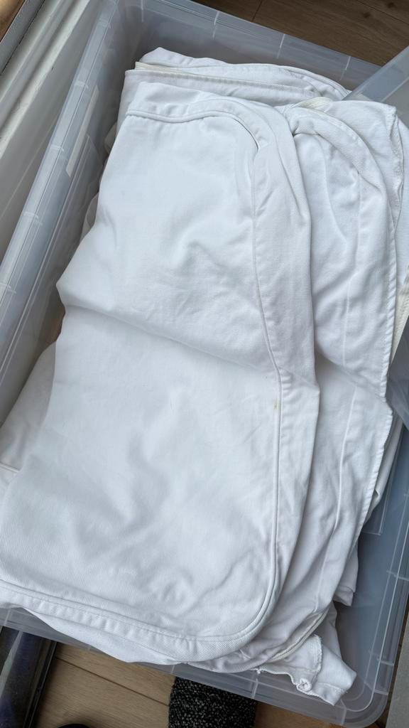 Losse hoezen voor Witte Ektorp met chaise longue van ikea, Huis en Inrichting, Banken | Sofa's en Chaises Longues, Gebruikt, Overige maten