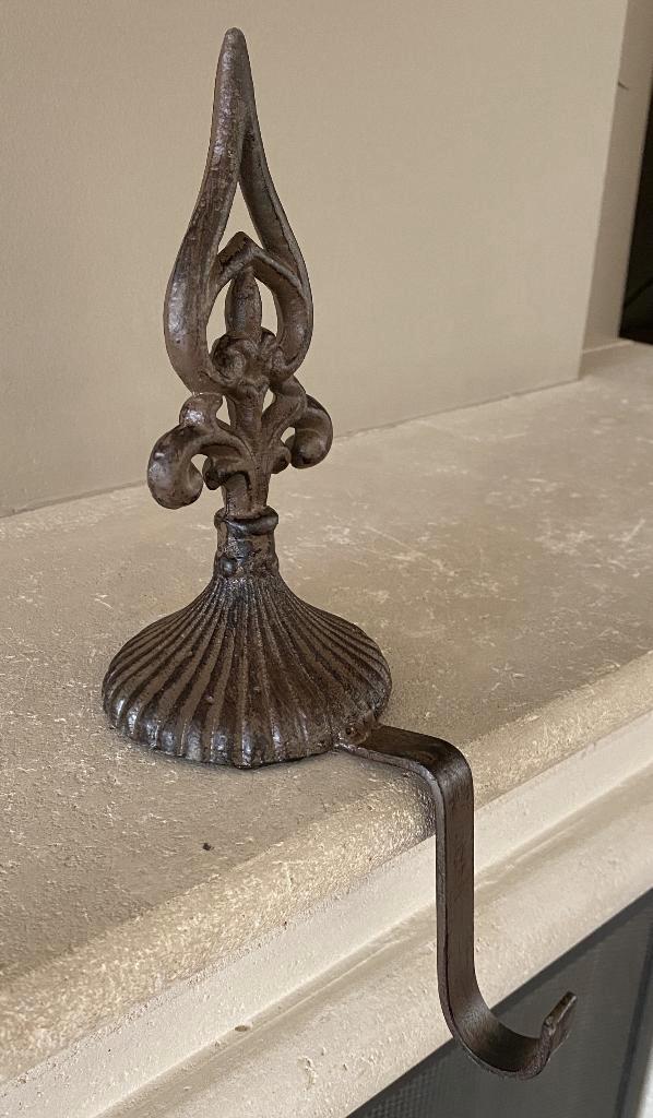 Stocking hanger, kasthaak, haak, Franse lelie, gietijzer, Diversen, Kerst, Nieuw, Ophalen of Verzenden
