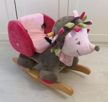 Nattou schommeldier hobbelpaard egel baby roze als nieuw beschikbaar voor biedingen