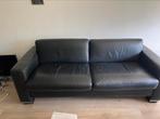 3 zits bank en 2 fauteuils zwart leer, Huis en Inrichting, Banken | Bankstellen, Ophalen, Gebruikt, 75 tot 100 cm, Leer