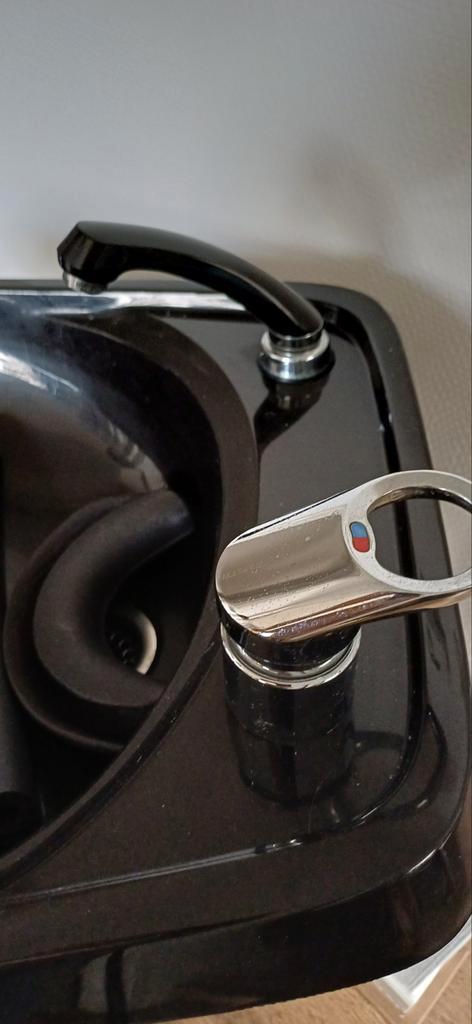 Kapperswasbak met Kraan - Zwart, Huis en Inrichting, Keuken | Complete keukens, Gebruikt, Overige typen, Zwart, Kunststof, Ophalen of Verzenden