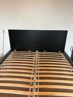 Malm bed zwartbruin 160x200 cm, Tweepersoons, Ophalen of Verzenden, Zo goed als nieuw, 200 cm