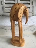 Houtsnijwerk houten hoge poten olifant beeldje, Antiek en Kunst, Ophalen of Verzenden
