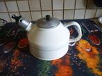 mooie gave emaille fluitketel creme met bies, Antiek en Kunst, Ophalen of Verzenden