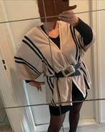 H&M Poncho - Camel met Zwarte Strepen, Maat 38/40 (M), H&M, Beige, Ophalen of Verzenden