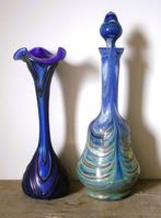 Tjechische blauwe glazen vazen (2x), Ophalen