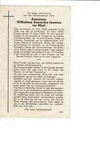 Oorlog WO II  Arnhem - Venlo  Antonius ter Maat, Verzamelen, Bidprentjes en Rouwkaarten, Verzenden, Bidprentje