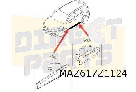Mazda	CX-5 (1/12 - 6/17) (KE) stootlijst achterportier Recht, Auto-onderdelen, Carrosserie en Plaatwerk, Mazda, Nieuw, Verzenden