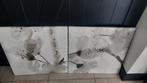 2 canvas schilderijen, Huis en Inrichting, Ophalen, 50 tot 75 cm, Zo goed als nieuw, Schilderij