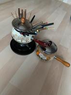 Vintage Fondue Set met Branders en Pannen, Ophalen of Verzenden, Gebruikt, Brander, Fondueset