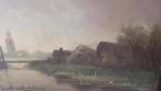 olieverf op hout schilderij boerderij kerk H. Timmers gesign, Antiek en Kunst, Ophalen