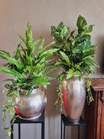Grote metalen plantenbakken met assortie kunstplanten, Ophalen, Nieuw, Binnen