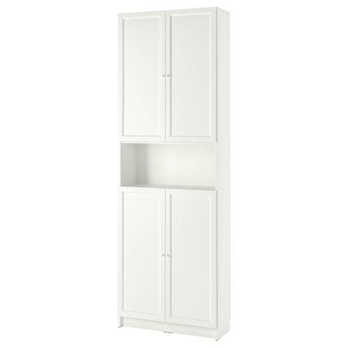 BILLY / OXBERG Boekenkast met deuren, wit,, Huis en Inrichting, Kasten | Kledingkasten, Zo goed als nieuw, 200 cm of meer, 50 tot 100 cm