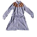 Geruite blouse glitter blauw L, Kleding | Dames, Blouses en Tunieken, Maat 42/44 (L), Nieuw, Voyelles, Verzenden