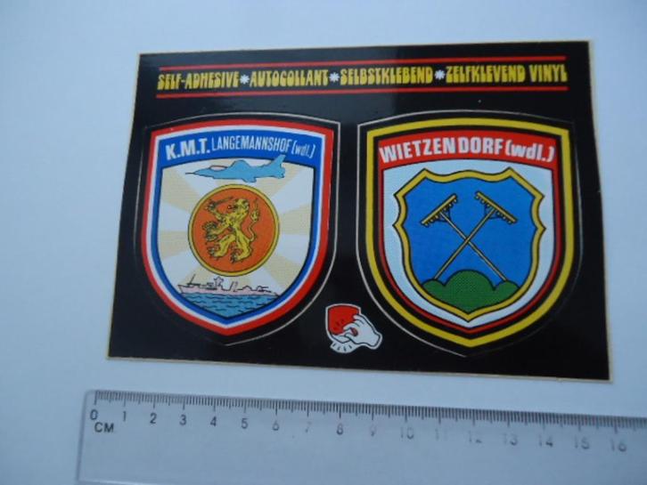 sticker oud Leger KMT West Duitsland Wietzendorf militair, Verzamelen, Stickers, Zo goed als nieuw, Bedrijf of Vereniging, Verzenden