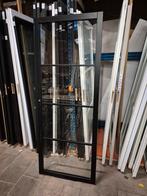 78x201,5cm binnendeur stomp Staal look zwart blank glas SL52
