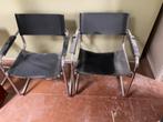 4 stoelen opknappers (mart stam, gispen, breurer, grassi), Huis en Inrichting, Stoelen, Gebruikt, Leer, Zwart, Ophalen