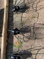 Houten hanglamp met 4 lampen, Ophalen of Verzenden, Gebruikt, Hout, Minder dan 50 cm