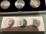 Zilveren set: Wilhelmina, Juliana, Beatrix, Postzegels en Munten, Munten | Nederland, Zilver, Overige waardes, Koningin Wilhelmina