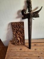 indiese kris met houtsnijwerk, Antiek en Kunst, Ophalen