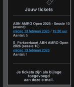Kwartfinale Ticket 1x ABN AMRO Tennistoernooi, Tickets en Kaartjes, Drie personen of meer, Februari