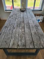 Grote zware (!) tuintafel met stalen poten, Tuin en Terras, Tuintafels, Ophalen, Gebruikt, Rechthoekig, Hout
