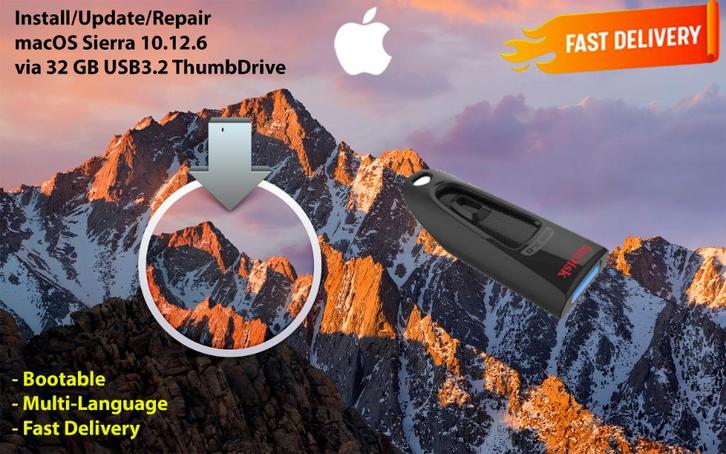 Installeer macOS Sierra 10.12.6 via USB-Stick zonder DVD OSX, Computers en Software, Besturingssoftware, Nieuw, MacOS, Ophalen of Verzenden