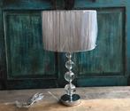 Tafellamp met organza kap kristal voet, Ophalen of Verzenden, Zo goed als nieuw, Minder dan 50 cm