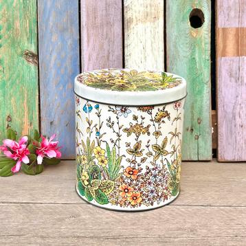 Vintage blik wilde bloemen groot blik wildflowers beschikbaar voor biedingen