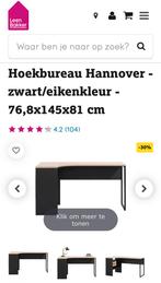 Hoekbureau Hannover Zwart Leen Bakker, Ophalen, Zo goed als nieuw