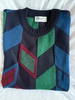 Vintage Point of Italy trui wol blauw groen rood mt 58, Verzenden, Zo goed als nieuw, Maat 56/58 (XL), Blauw
