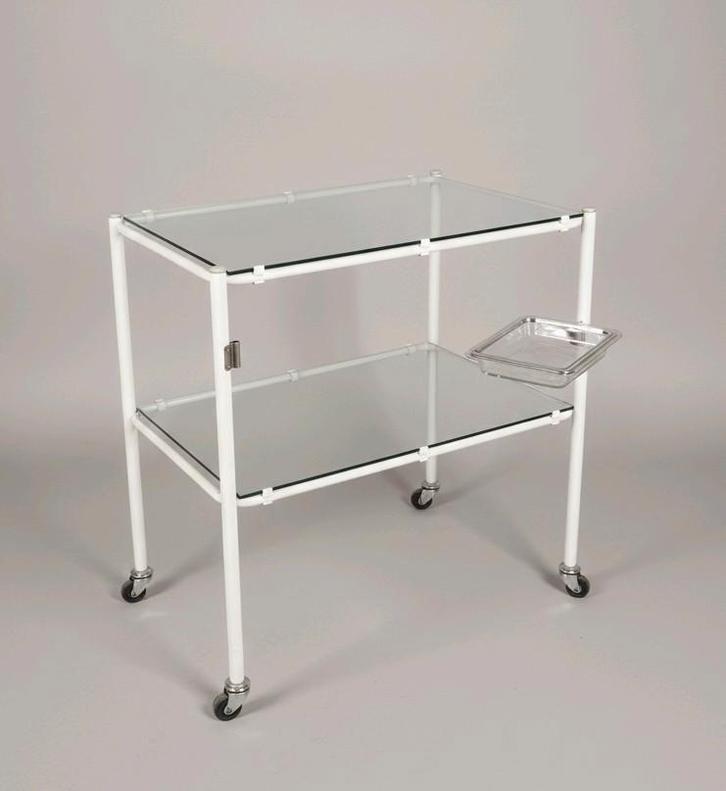 Industriele vintage trolley medische dokters kar Oostwoud, Antiek en Kunst, Curiosa en Brocante, Ophalen of Verzenden