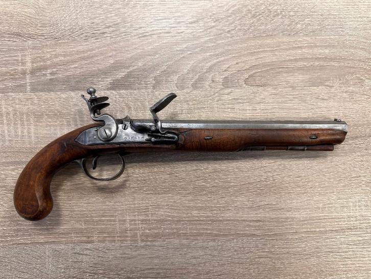 Antiek Brits Flintlock officiers pistool, Verzamelen, Militaria | Algemeen, Landmacht, Overige typen, Nederland, Ophalen of Verzenden