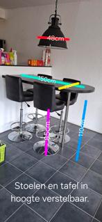 Complete set.  Statafel met stoelen & lamp., Ophalen, Gebruikt