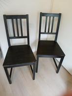 2x Houten keukenstoelen IKEA Stefan zwart, Huis en Inrichting, Stoelen, Ophalen, Gebruikt, Twee, Zwart