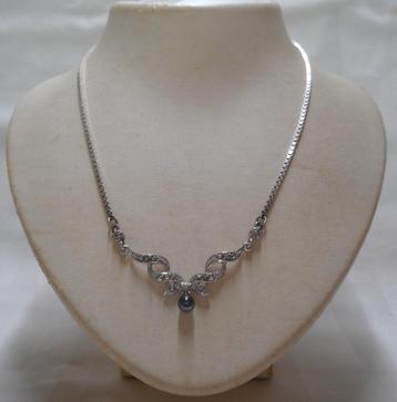 Zilveren vintage ketting met vaste hanger nr.158 beschikbaar voor biedingen
