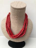 Oude Naga halsketting - Handgemaakt ketting India ( rood), Ophalen of Verzenden, Overige materialen, Ketting