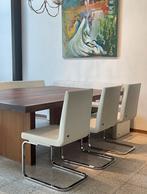 3 Rolf Benz stoelen 620 met Sapura tafel notenhout, Huis en Inrichting, Stoelen, Ophalen, Nieuw, Wit, Vijf, Zes of meer stoelen