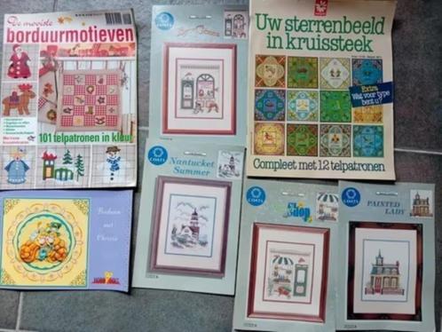 7 borduur boeken boekjes met patronen borduren, Hobby en Vrije tijd, Borduren en Borduurmachines, Gebruikt, Patroon, Handborduren